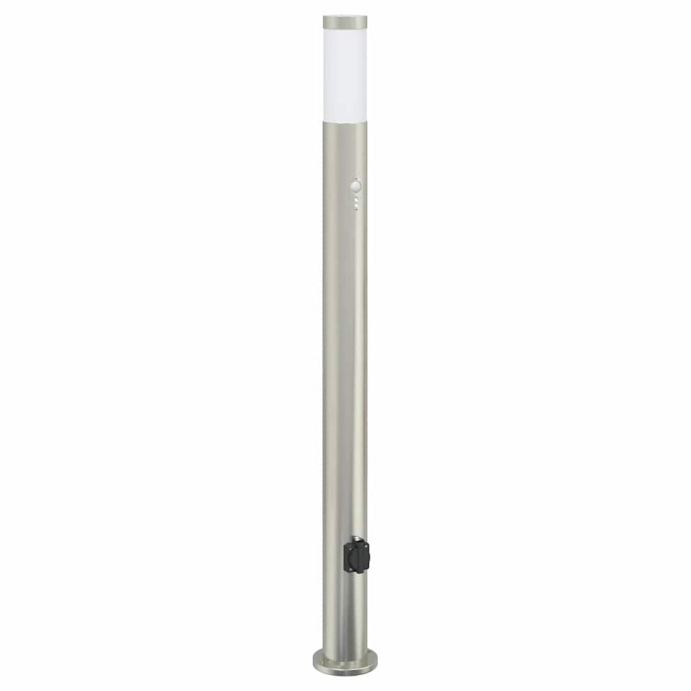 Vidaxl bolderarmatuur met sensor en stopcontact 110 cm roestvrij staal ip44