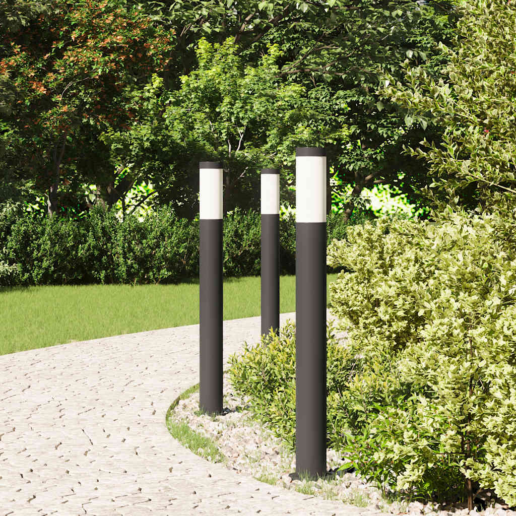 Vidaxl bolderverlichting 3 stuks 80 cm rvs ip44