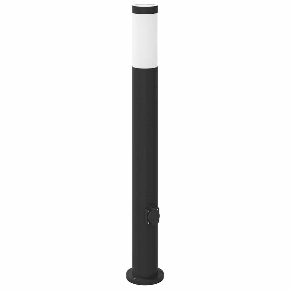 Vidaxl bolderarmatuur met stopcontact 80 cm rvs ip44