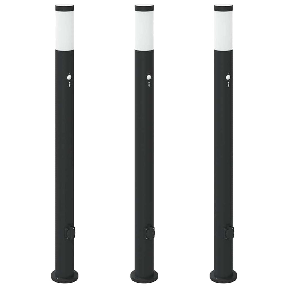 Vidaxl bolderverlichting met sensor en stopcontact 3 stuks 110 cm