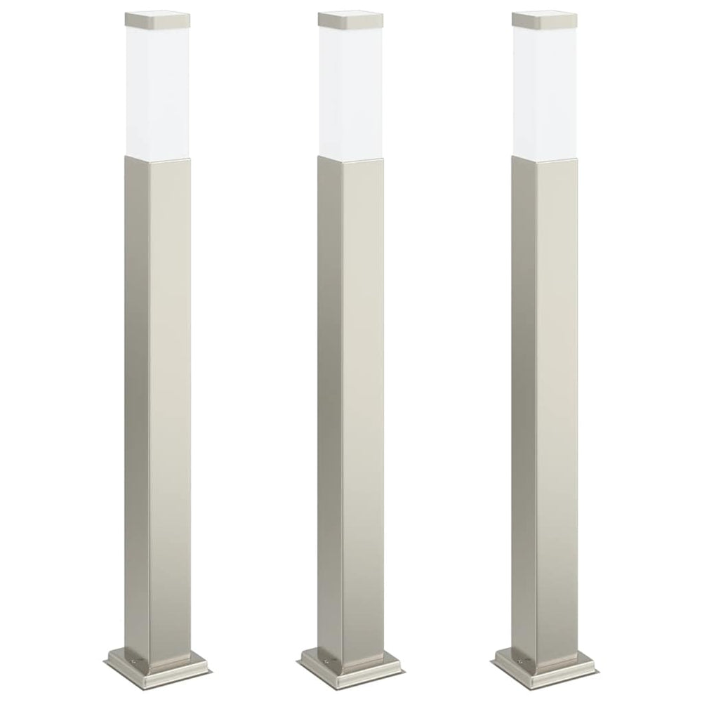 Vidaxl bolderverlichting 3 stuks 80 cm rvs ip44