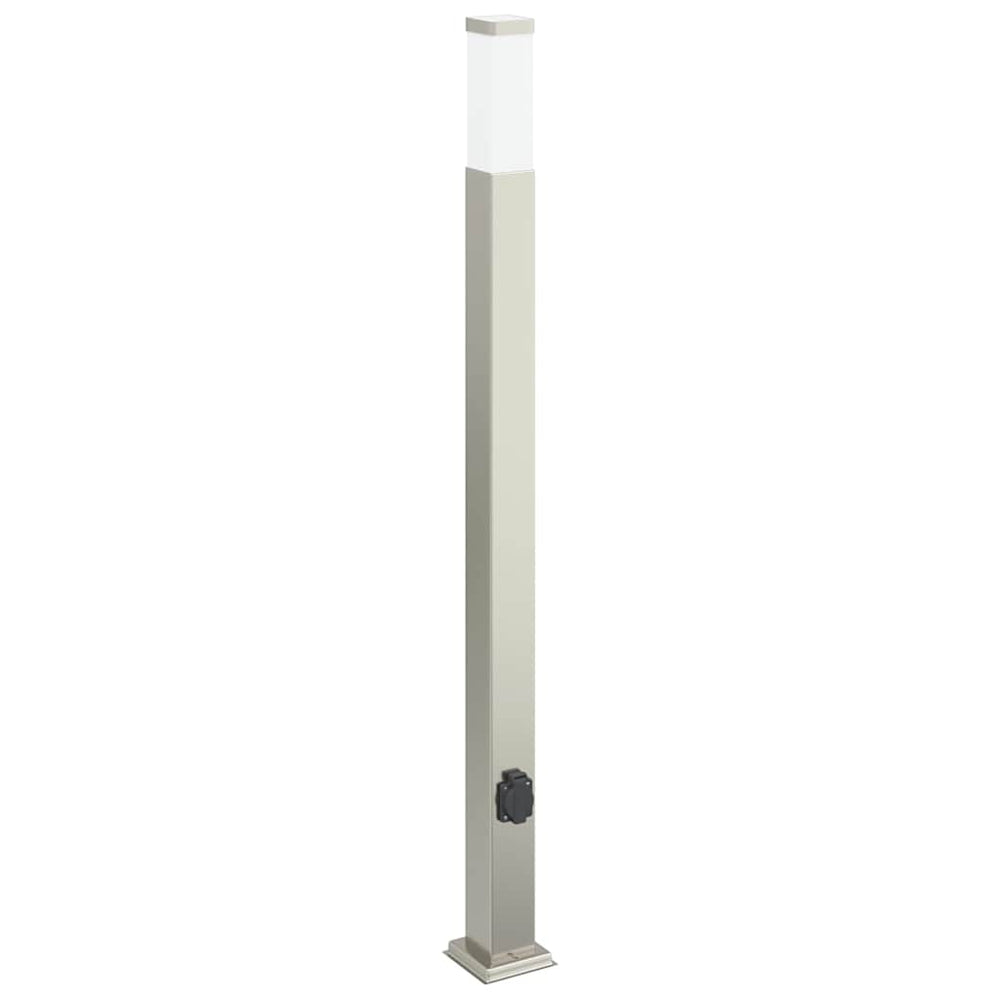 Vidaxl bolderarmatuur met stopcontact 110 cm rvs ip44