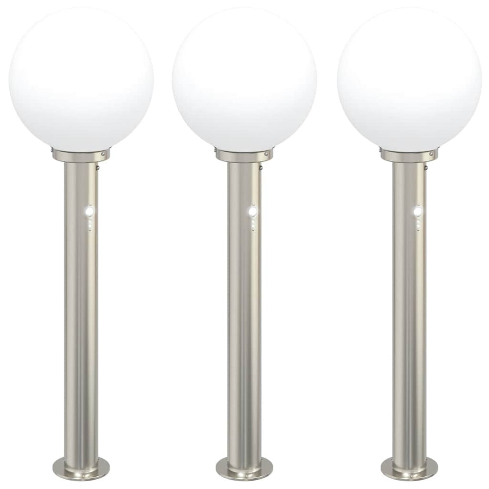 Vidaxl bolderverlichting met sensor 3 stuks 80 cm rvs ip44