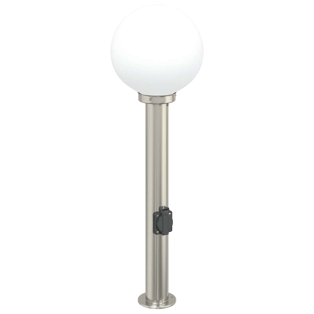 Vidaxl bolderarmatuur met stopcontact 80 cm rvs ip44
