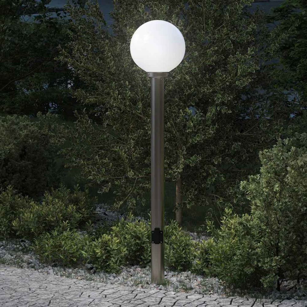 Vidaxl bolderarmatuur met stopcontact 120 cm rvs ip44