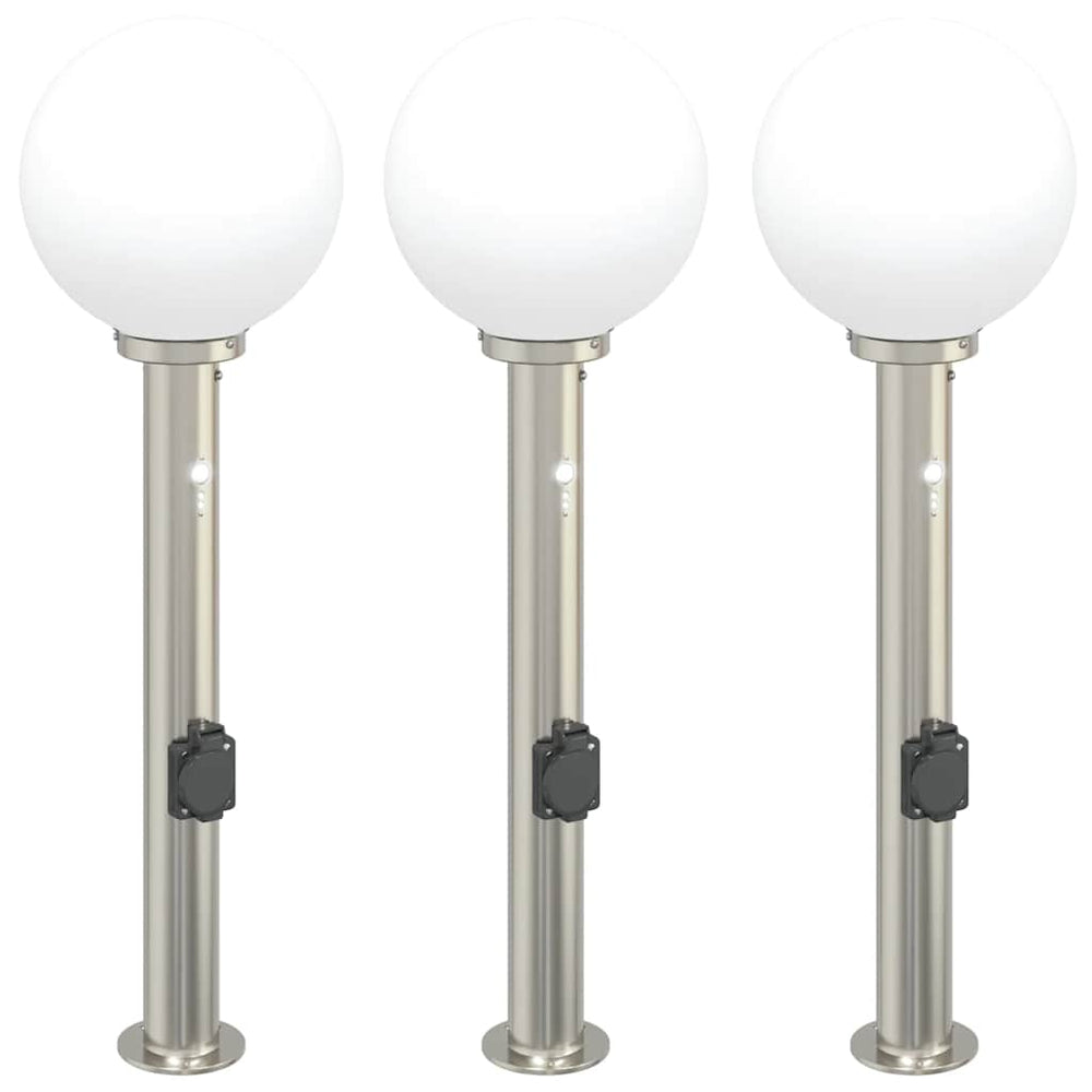 Vidaxl bolderverlichting met sensor en stopcontact 3 stuks 80 cm