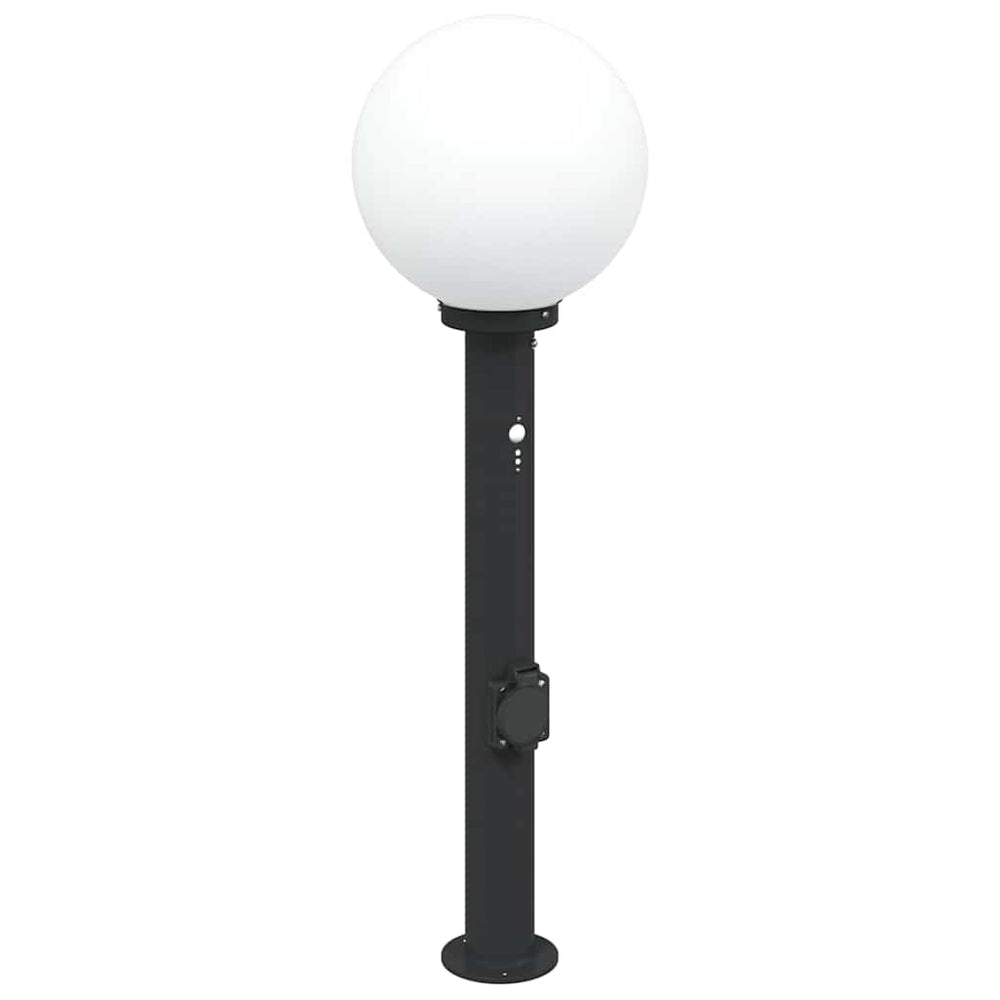 Vidaxl bolderarmatuur met sensor en stopcontact 80 cm zwart ip44