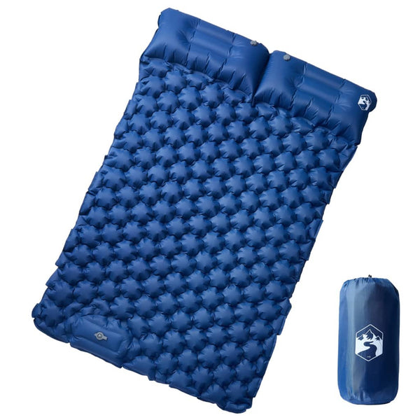 Vidaxl kampeermatras met kussens zelfopblazend 2-persoons marineblauw
