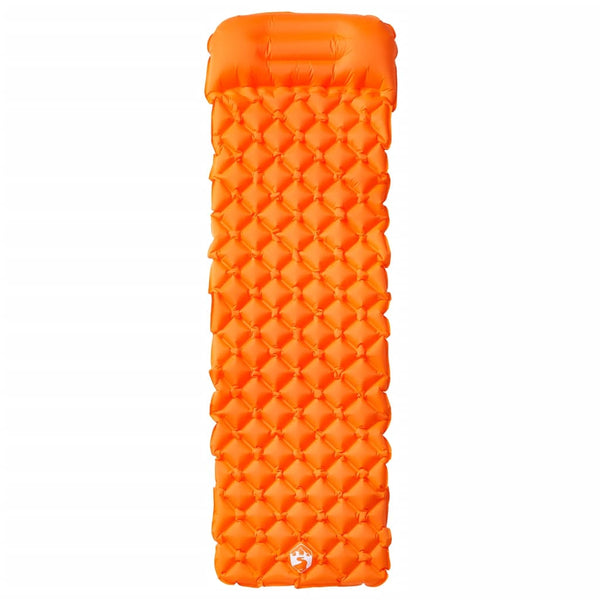 Vidaxl kampeermatras met kussen opblaasbaar 1-persoons oranje