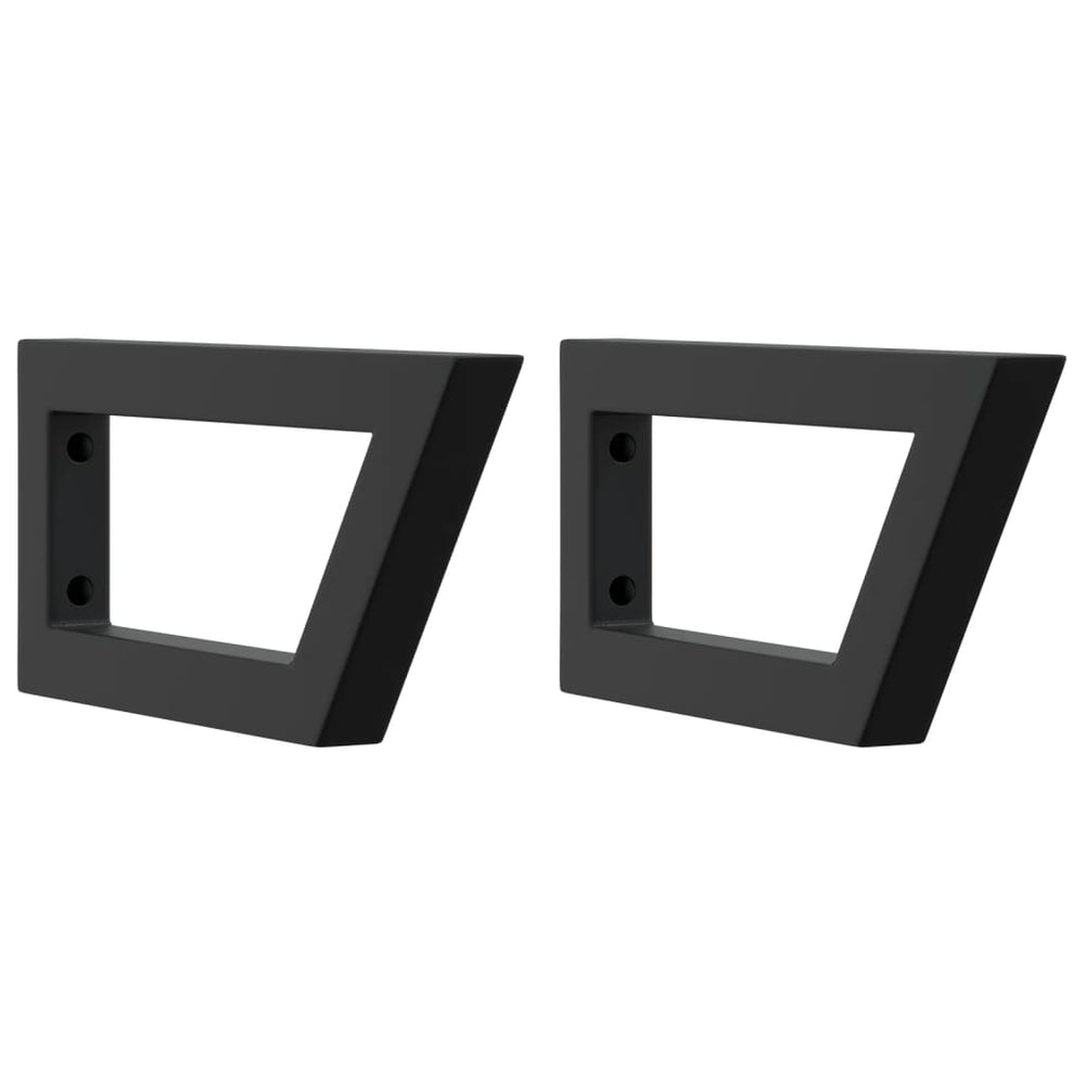 Vidaxl wandbeugels voor wasbak 2 st trapezium staal zwart