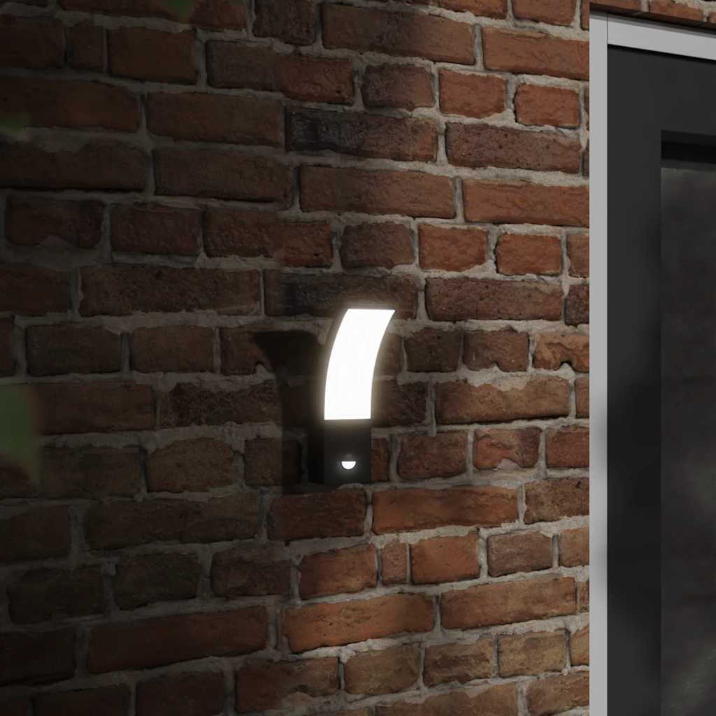 Vidaxl buitenwandlampen 2 st led met sensoren gegoten aluminium zwart