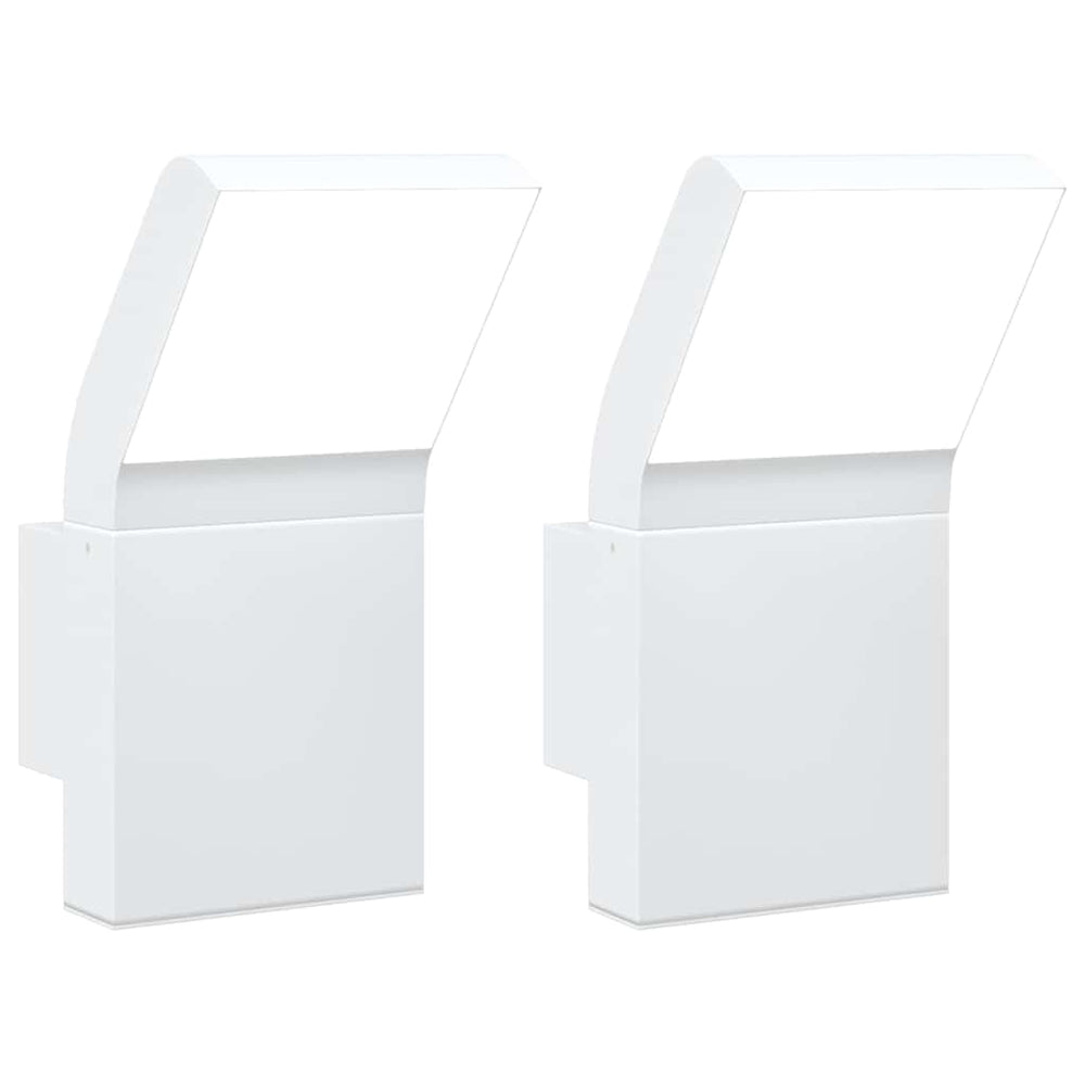 Vidaxl buitenwandlampen 2 st led gegoten aluminium wit
