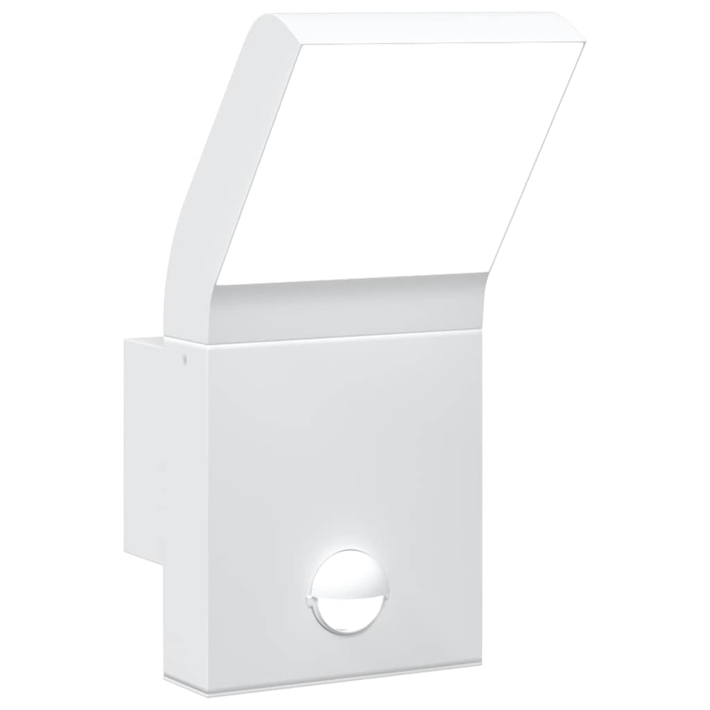Vidaxl buitenwandlamp led met sensoren gegoten aluminium wit