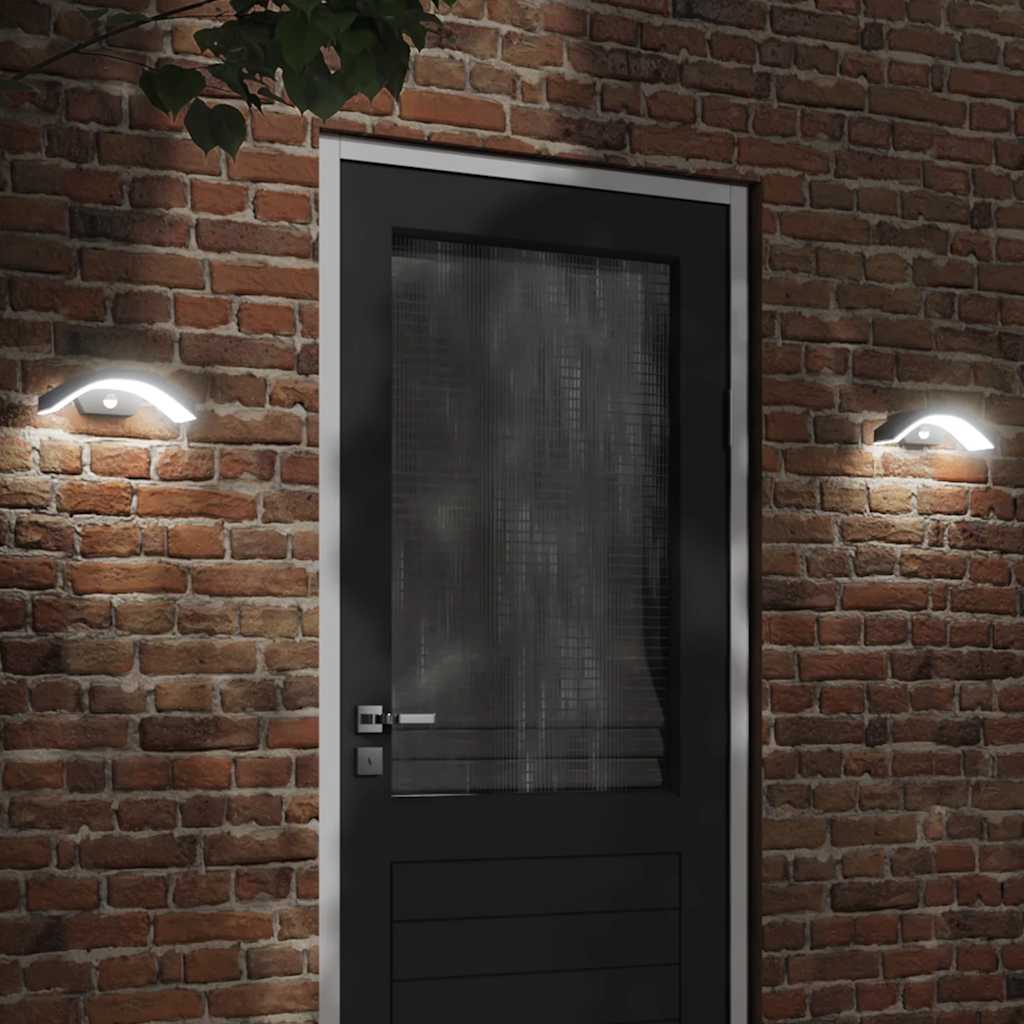 Vidaxl buitenwandlamp led met sensoren gegoten aluminium zwart