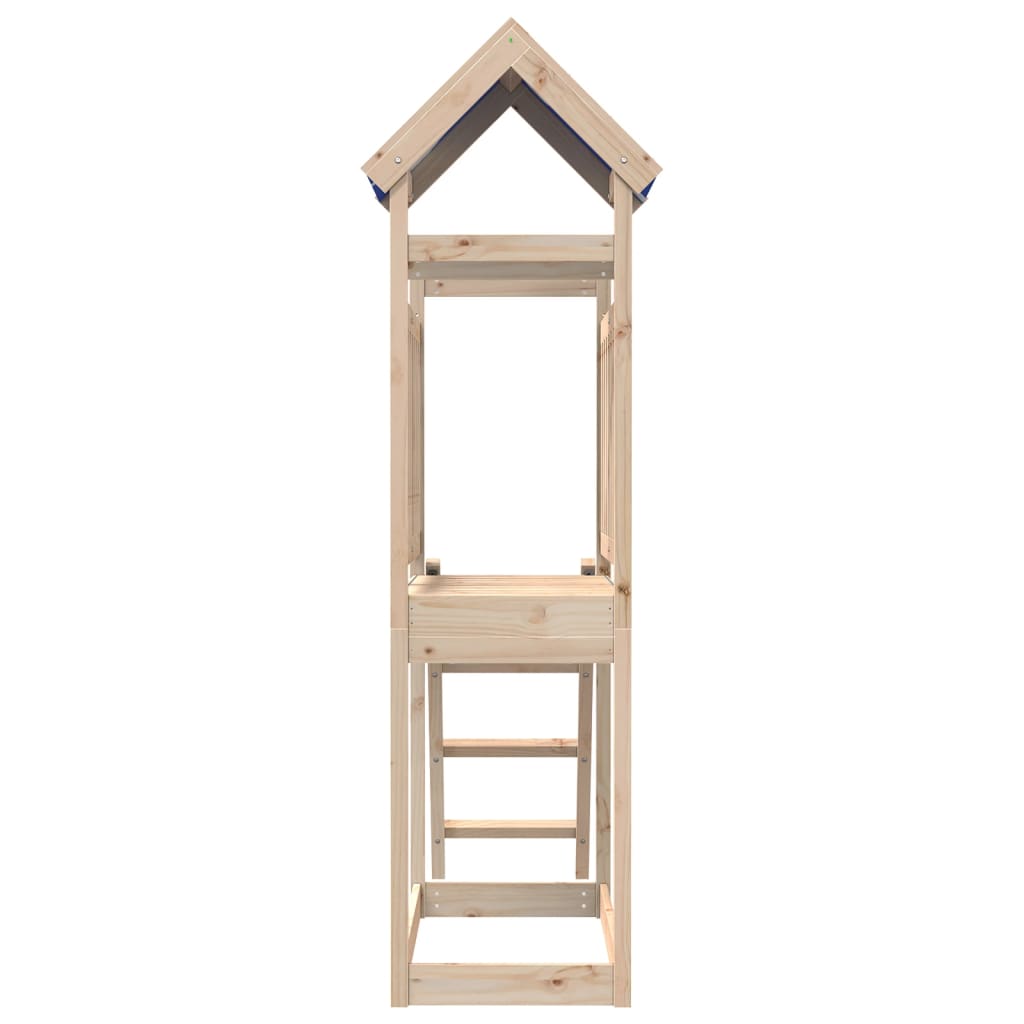 VidaXL Speeltoren met ladder 110,5x52,5x215 cm massief groenhout