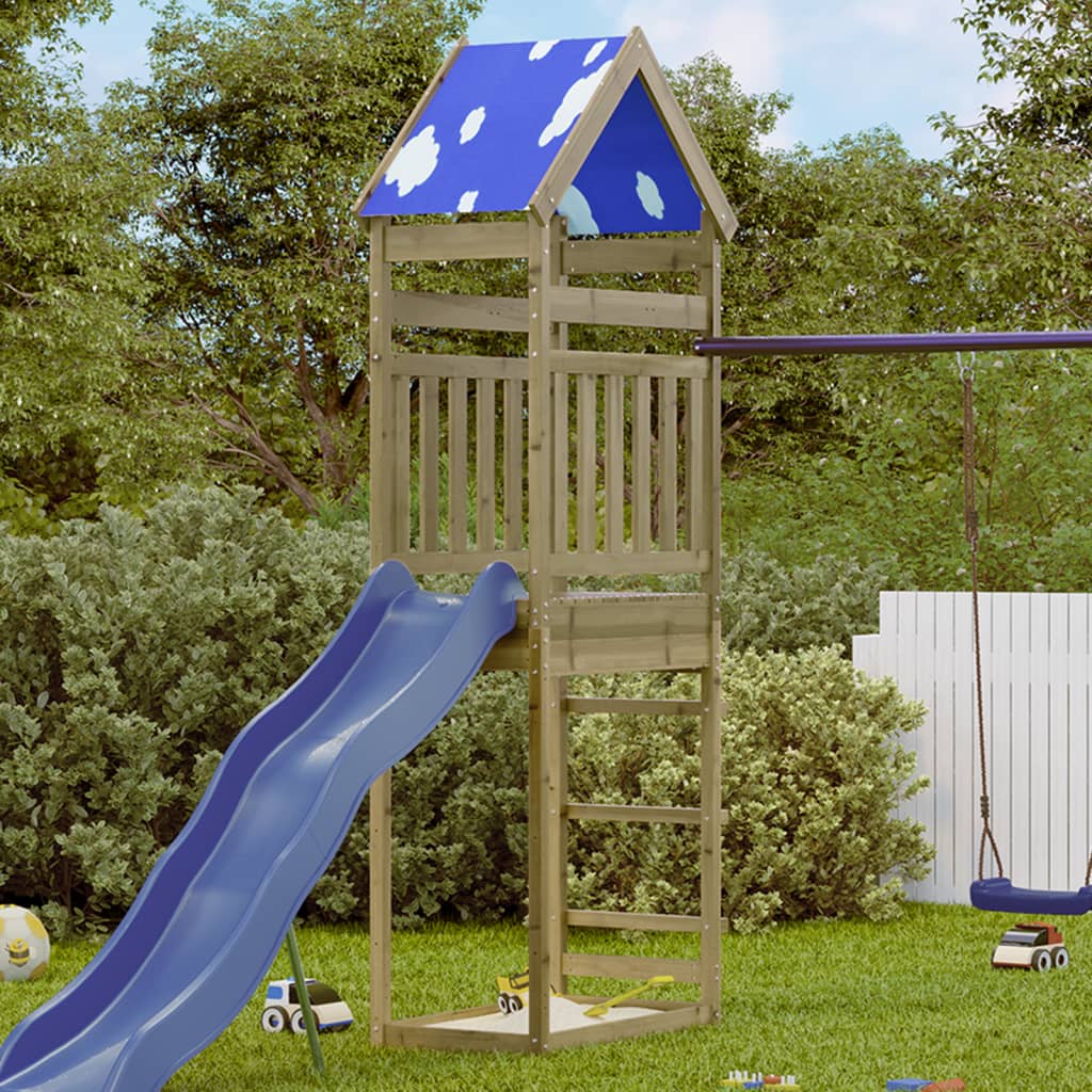 VidaXL Speeltoren 85x52,5x265 cm geïmpregneerd groenenhout