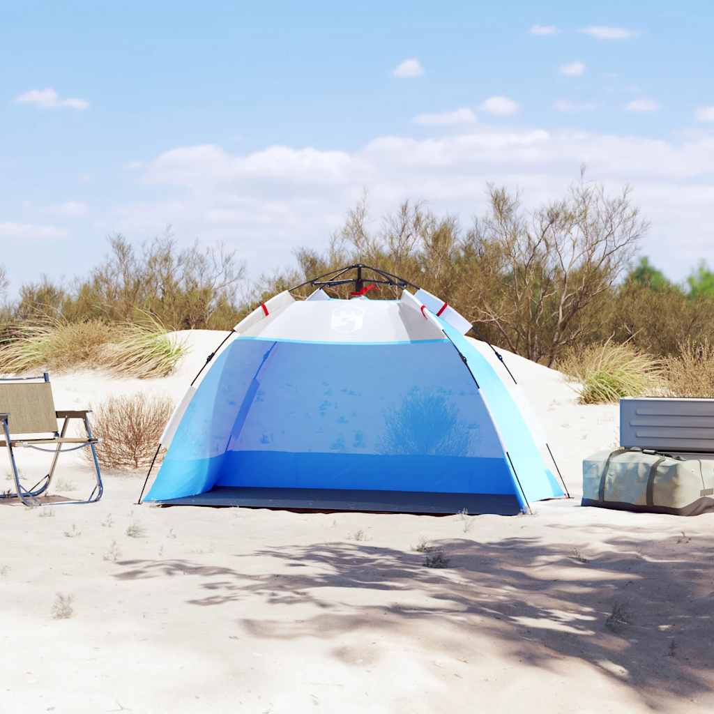 Vidaxl strandtent 2-persoons waterdichte snelontgrendeling azuurblauw