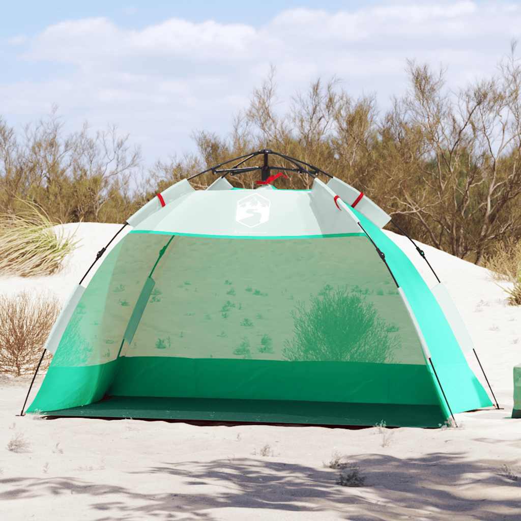 Vidaxl strandtent 2-persoons waterdichte snelontgrendeling zeegroen