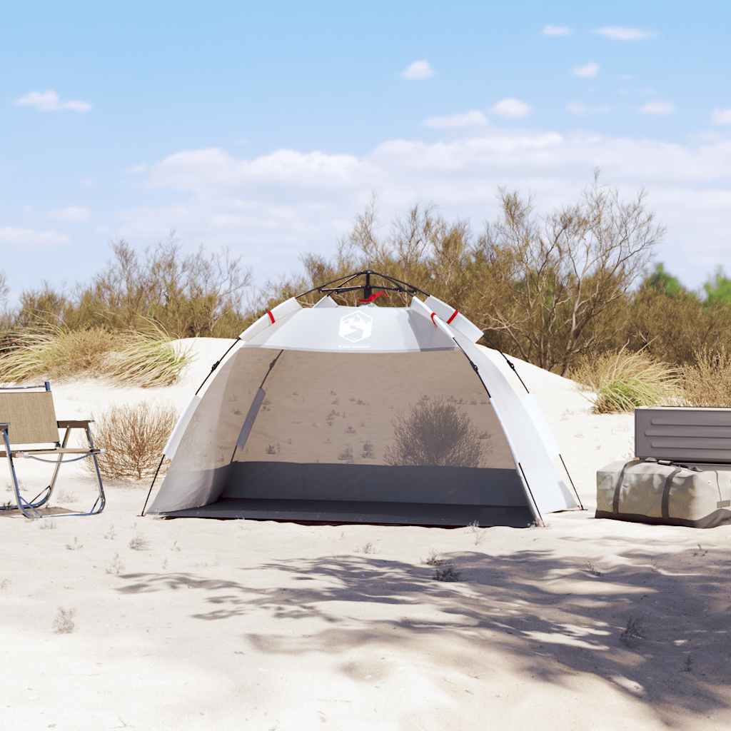 Vidaxl strandtent 2-persoons waterdichte snelontgrendeling grijs