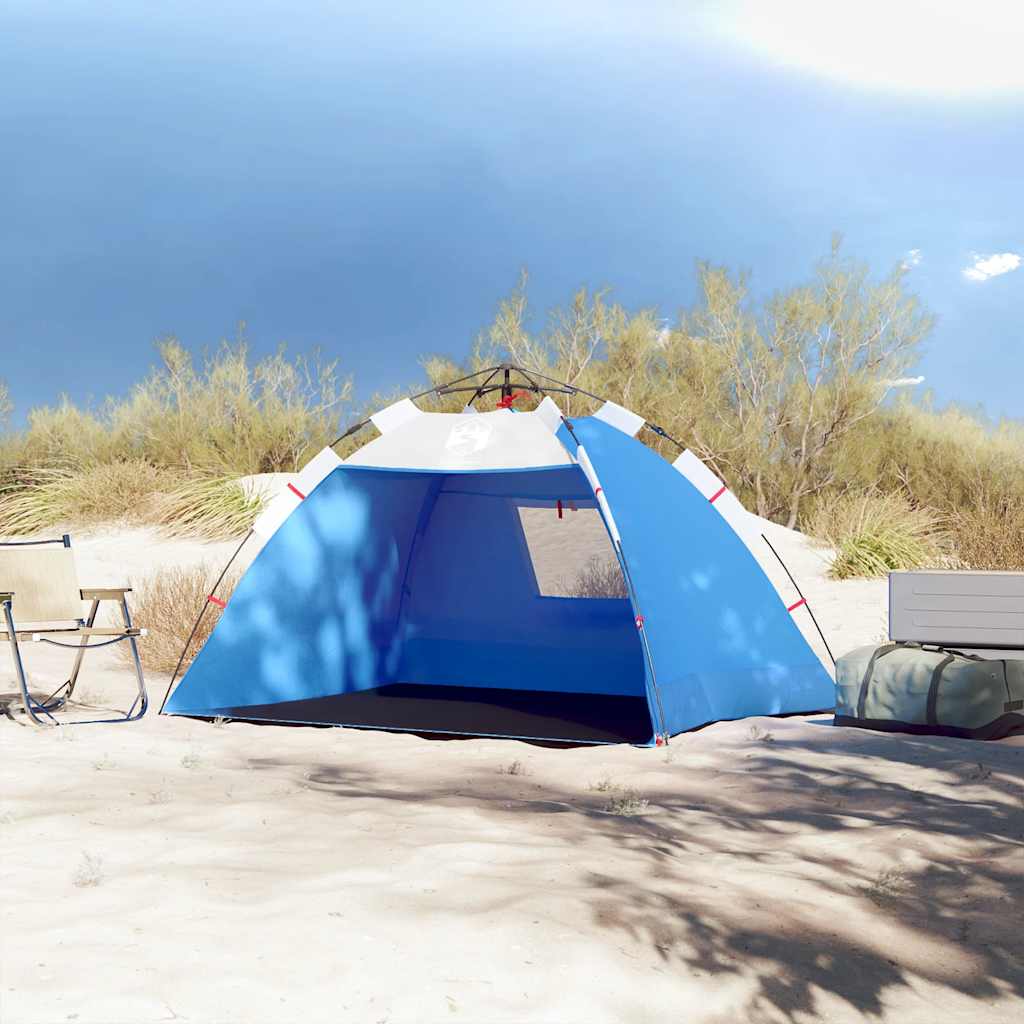 Vidaxl strandtent 2-persoons waterdichte snelontgrendeling azuurblauw