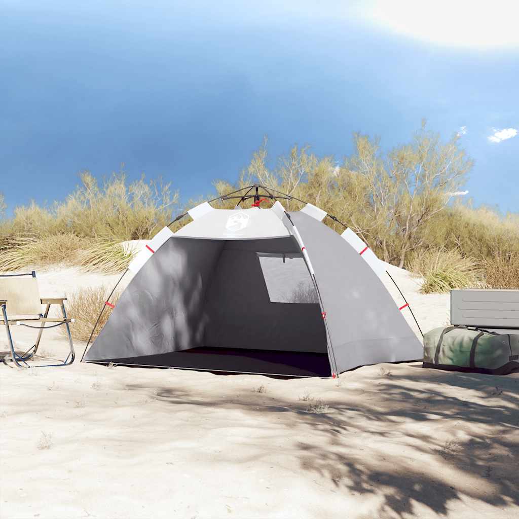 Vidaxl strandtent 2-persoons waterdichte snelontgrendeling grijs