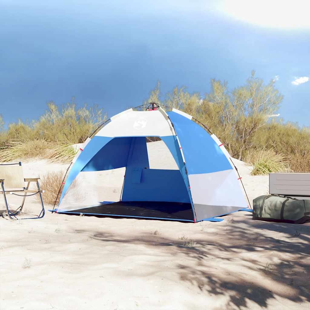 Vidaxl strandtent 2-persoons waterdichte snelontgrendeling azuurblauw