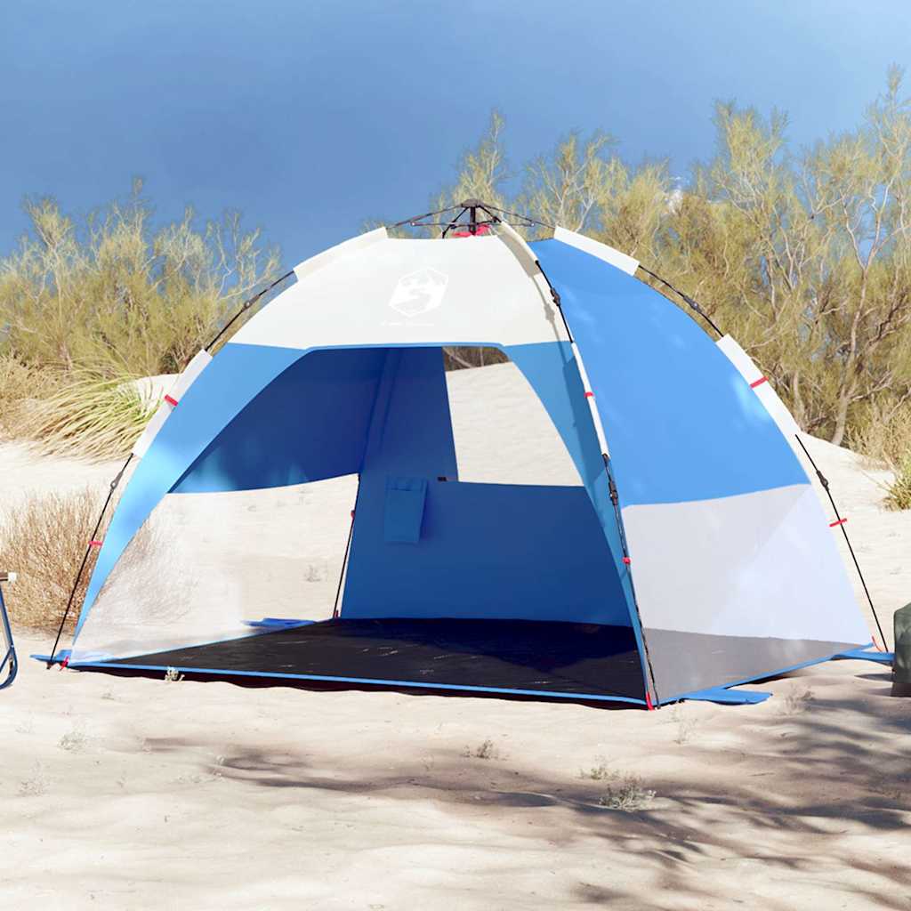 Vidaxl strandtent 2-persoons waterdichte snelontgrendeling azuurblauw