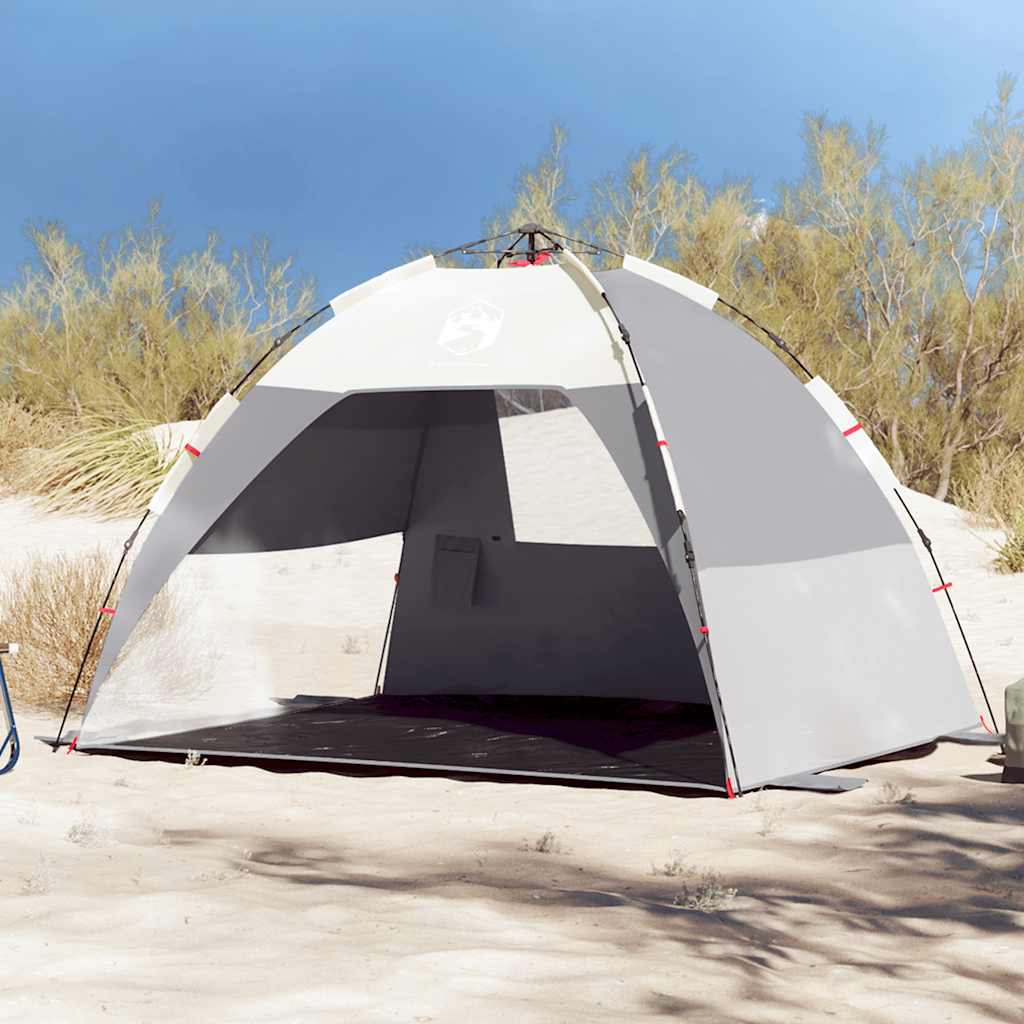 Vidaxl strandtent 2-persoons waterdichte snelontgrendeling grijs