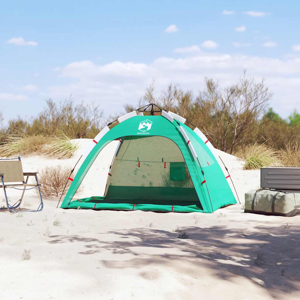 Vidaxl strandtent 2-persoons waterdichte snelontgrendeling zeegroen