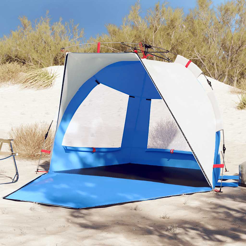Vidaxl strandtent 2-persoons waterdichte snelontgrendeling azuurblauw