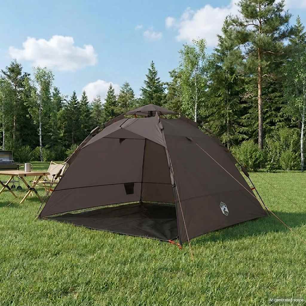 Vidaxl tent 4-persoons snelontgrendeling bruin
