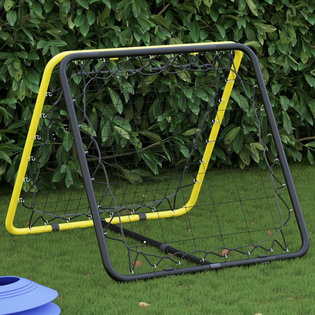 Vidaxl voetbalrebounder dubbelzijdig verstelbaar staal en geel