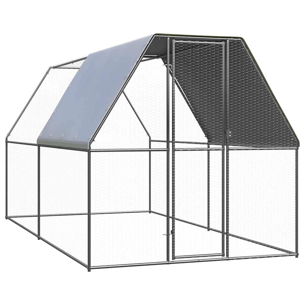 VidaXL Kippenhok 2x4x2m gegalvaniseerd staal
