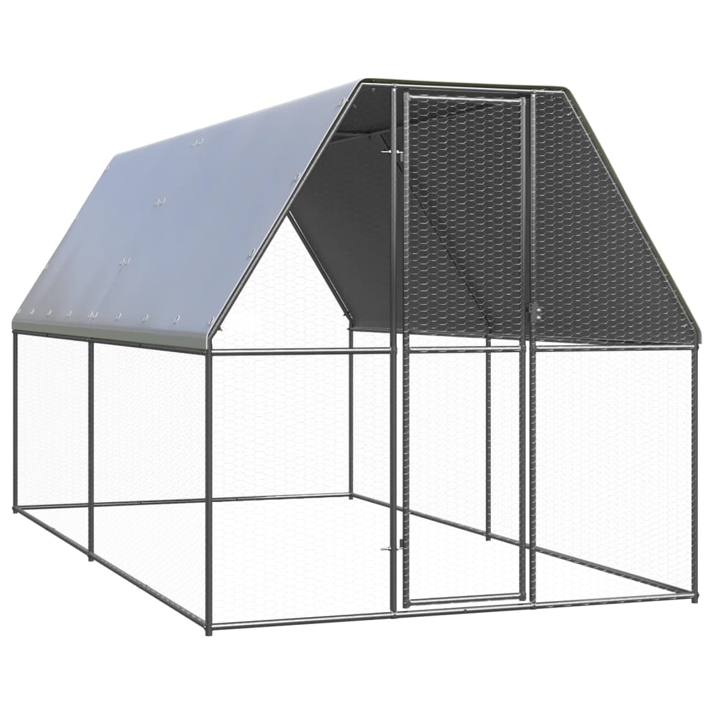VidaXL Kippenhok 2x4x2m gegalvaniseerd staal