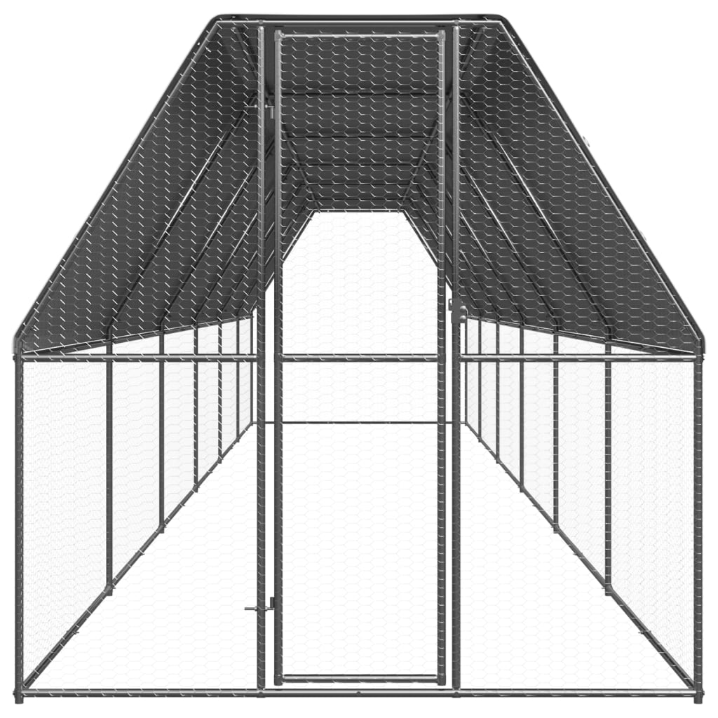 VidaXL Kippenhok 2x12x2m gegalvaniseerd staal