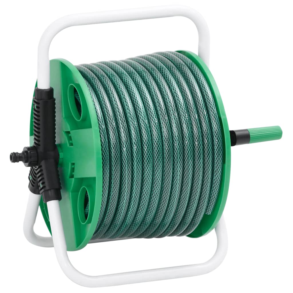 Vidaxl slanghaspel met 30 m slang vrijstaand pvc groen