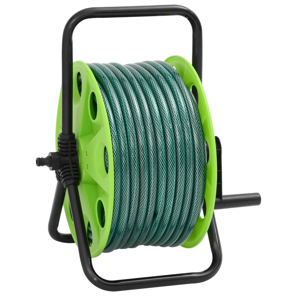 Vidaxl slanghaspel vrijstaand met 50 m slang pvc groen