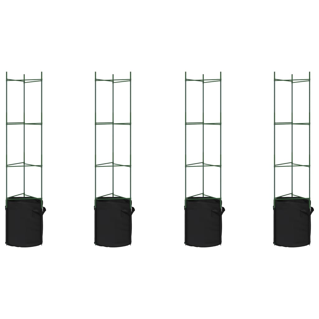 Vidaxl tomatenkooien met plantenzak 4 st 154 cm staal en polypropeen