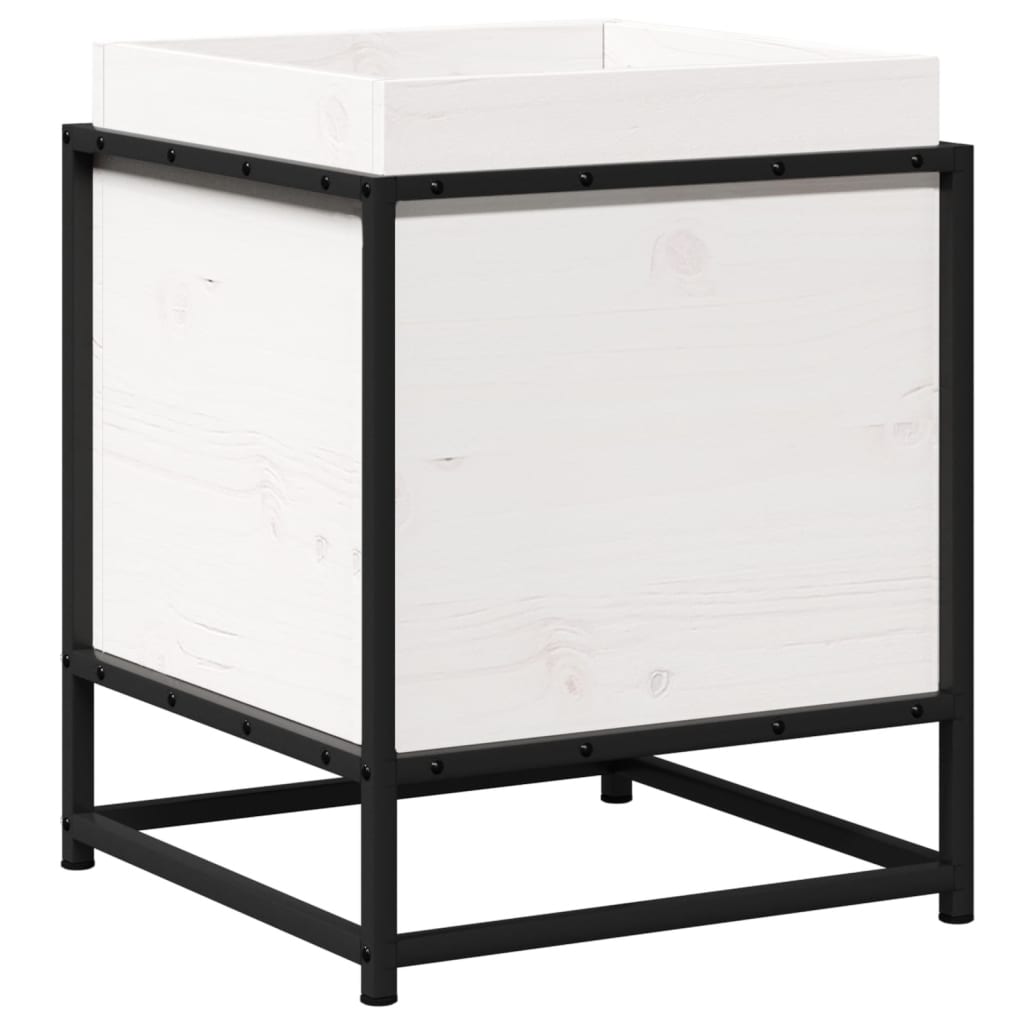 Vidaxl plantenbak 40x40x50 cm massief groenhout wit