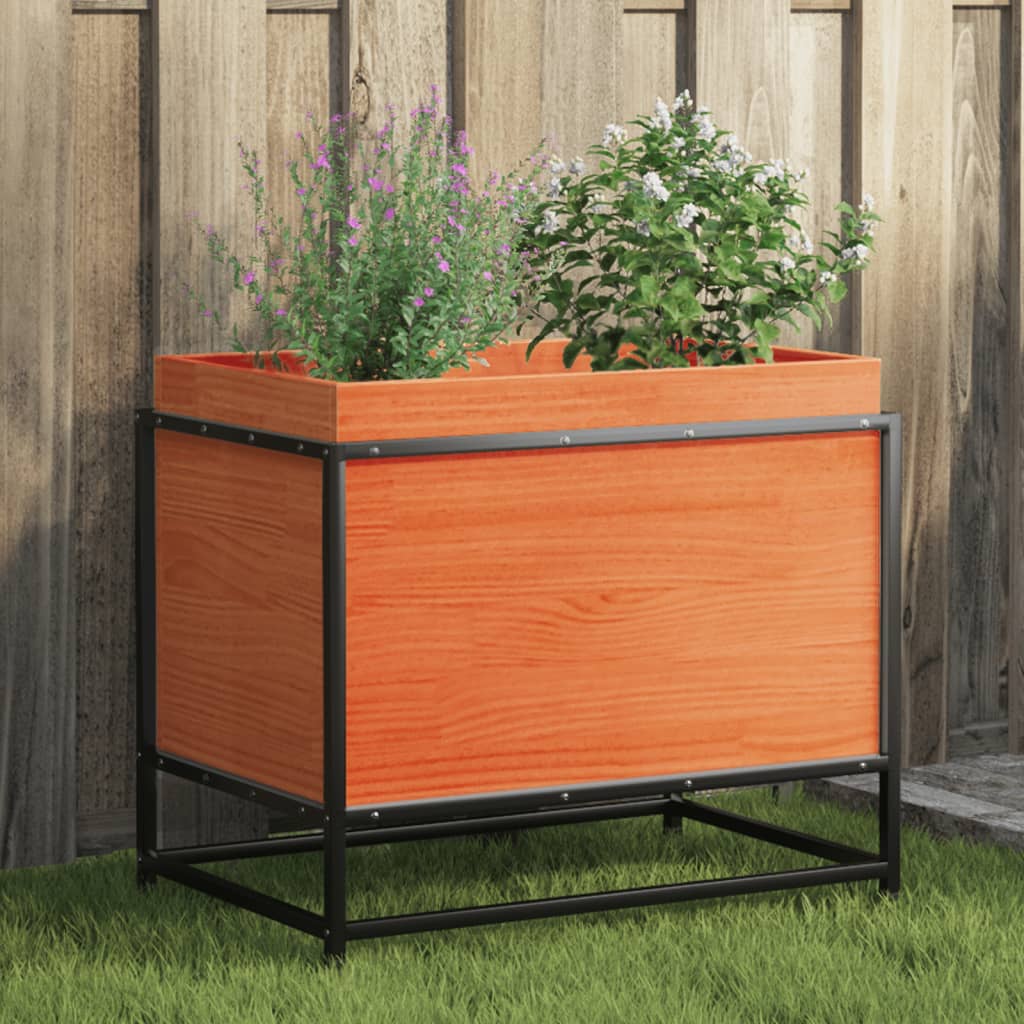 Vidaxl plantenbak 60x40x50 cm massief groenenhout wasbruin