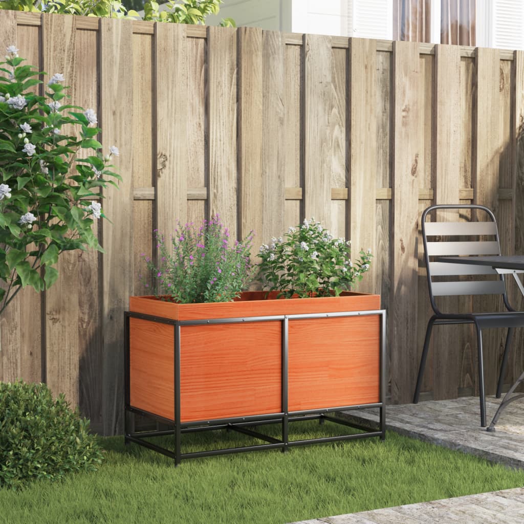 Vidaxl plantenbak 80x40x50 cm massief groenenhout wasbruin