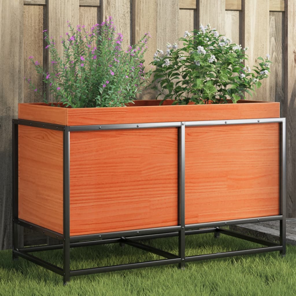 Vidaxl plantenbak 80x40x50 cm massief groenenhout wasbruin
