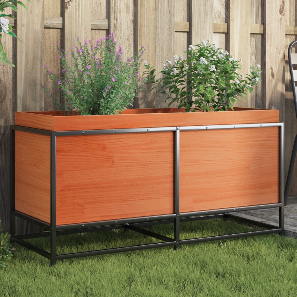 Vidaxl plantenbak 100x40x50 cm massief groenenhout wasbruin