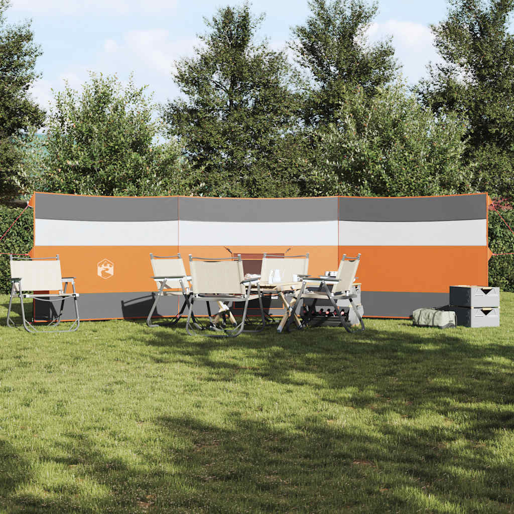 Vidaxl windscherm camping waterdicht 508x130 cm grijs en oranje