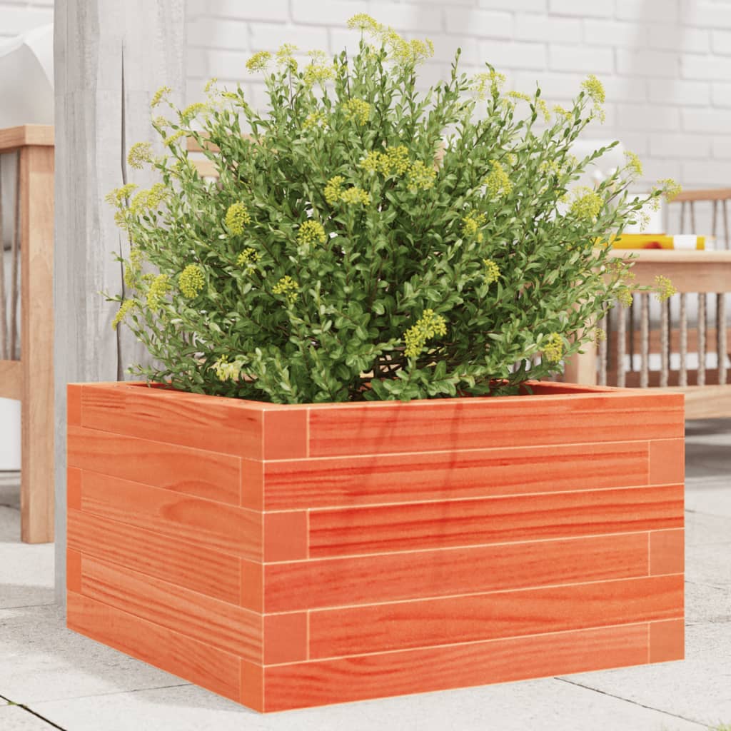 Vidaxl plantenbak 40x40x23 cm massief groenenhout wasbruin