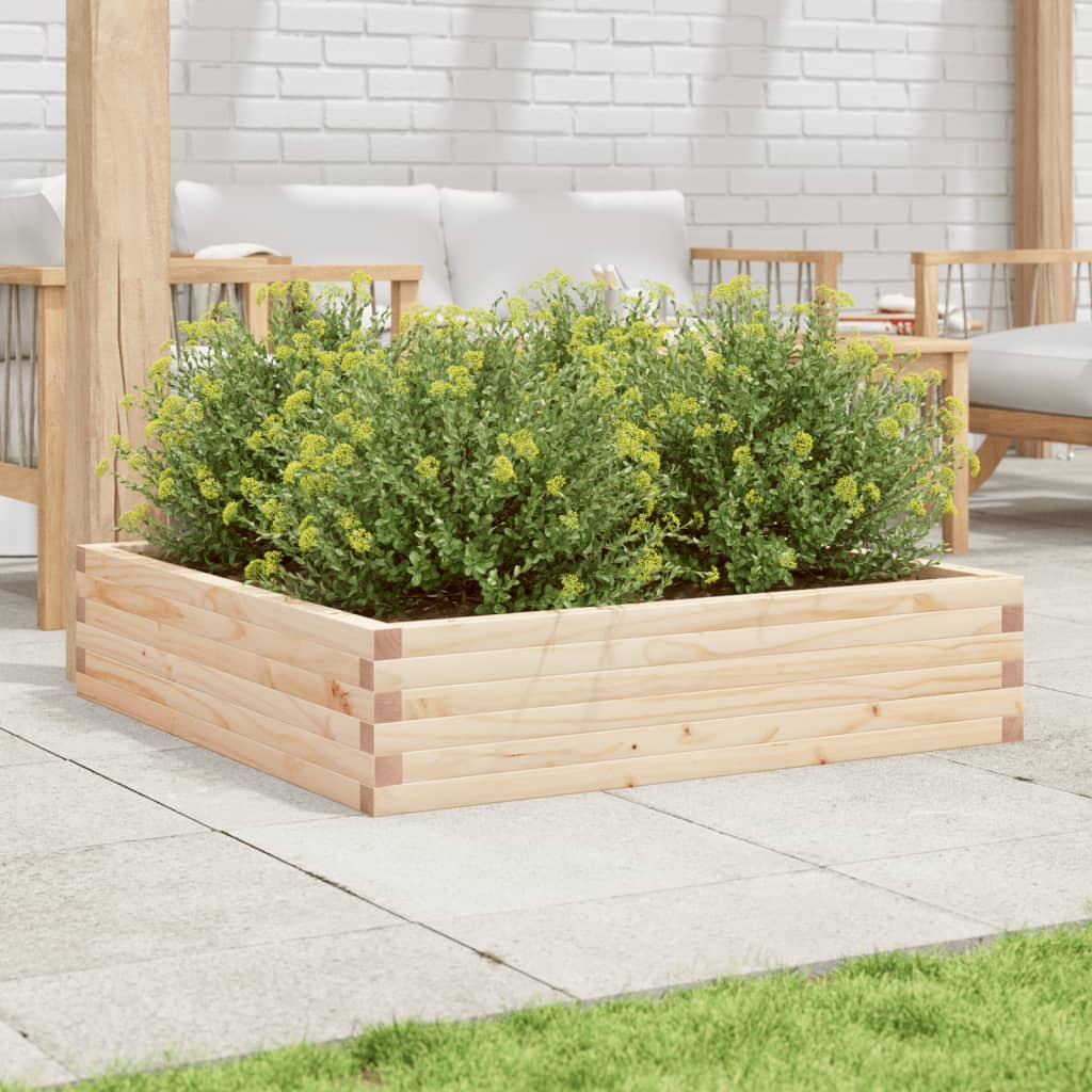 Vidaxl plantenbak 100x100x23 cm massief groenhout