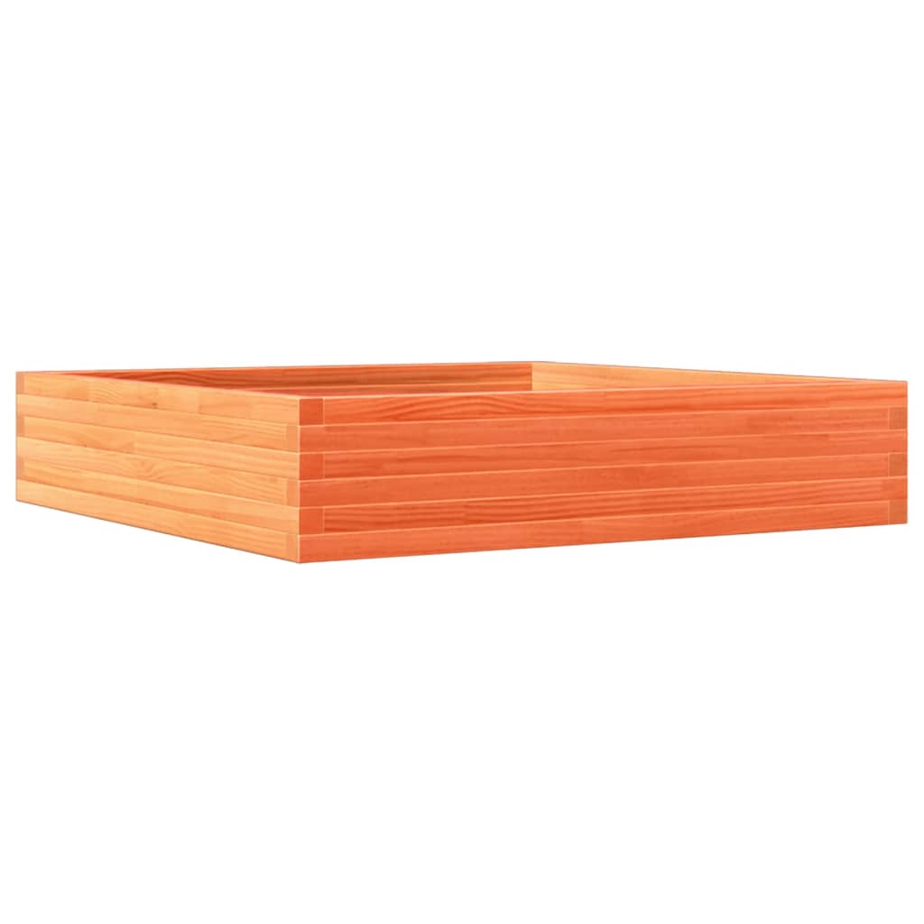 Vidaxl plantenbak 110x110x23 cm massief groenhout wasbruin