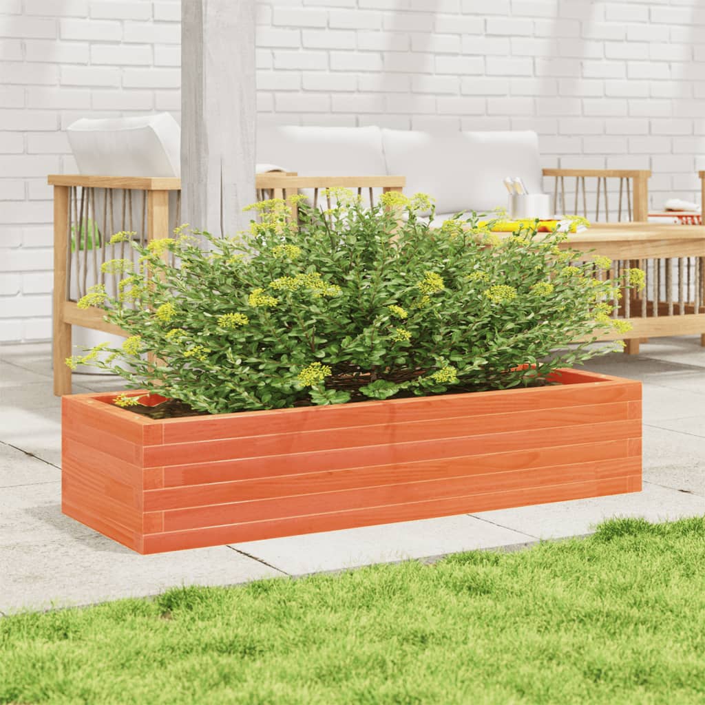 Vidaxl plantenbak 110x40x23 cm massief groenenhout wasbruin