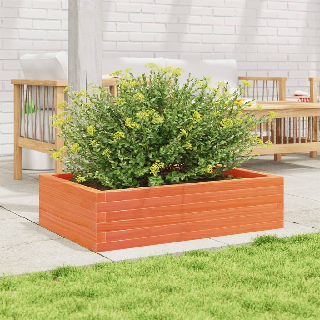 Vidaxl plantenbak 90x60x23 cm massief groenenhout wasbruin