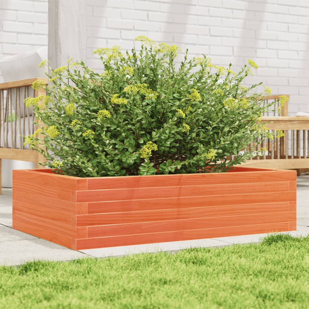 Vidaxl plantenbak 90x60x23 cm massief groenenhout wasbruin